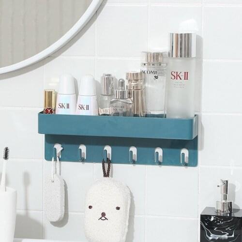 Punch Wall Corner Bathroom Shelves Shelf With Hook Bathroom Accessories Shampoo Shower Shelf Holder Storage Rack Organizer