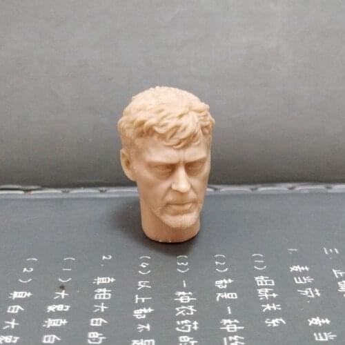 Unpaint 1/12 Scale Tony Stark Head Sculpt for 6in Action Figure Toy