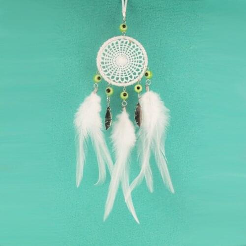 Original Little Dream Catcher Indian Feather Pendant Handmade Home Ornaments Room Decor