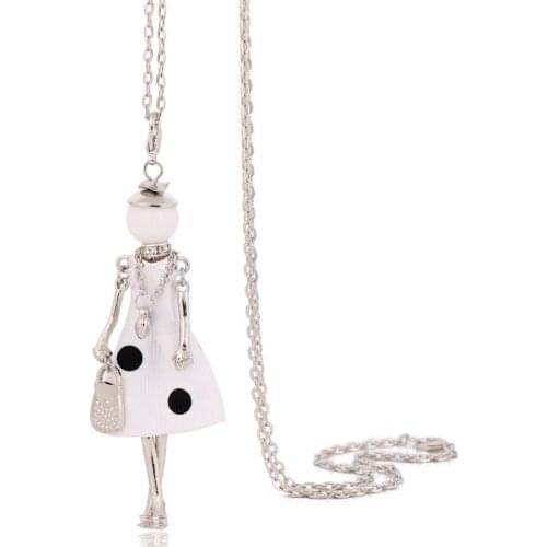 Lovely Fashion Women Necklace Trendy Pendant For Lady Charm French white Dress Female Jewelry Store Christmas Gift Wholesale