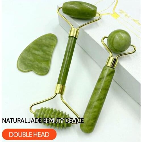 SPA Massage Guasha Scraper Set Portable Jade Stone Roller Set Slimming Face Firming Lift Facial Skin Skin Care Tools TSLM1