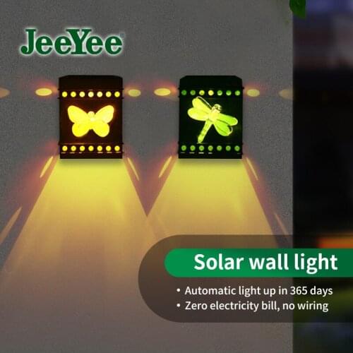 Solar Light Outdoor Hollow Butterfly Wall Lamp Wrought Iron Vintage Metal Garden Lights Decoration Butterfly Lamp Waterproof