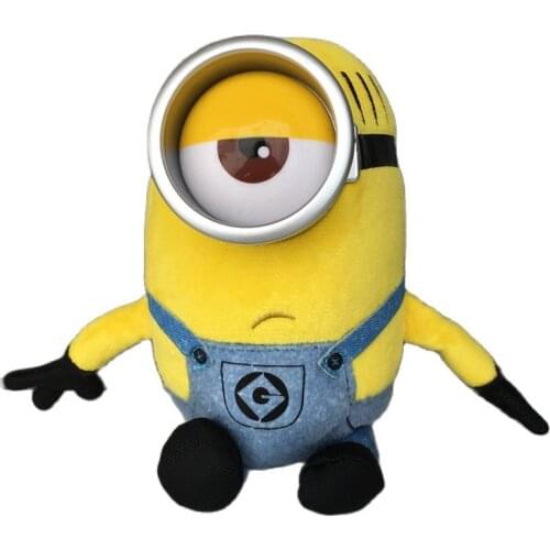 Ty Beanie Yellow Body Super Big Eyes Denim Strap Minion Kawaii Kids Toys Plushies Stuffed Animals Cotton Birthday Gifts 15CM