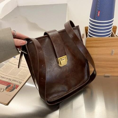 Ladies One Shoulder Diagonal Bucket Bag Retro purses and handbags luxury designer маленькая женская сумка designer bag