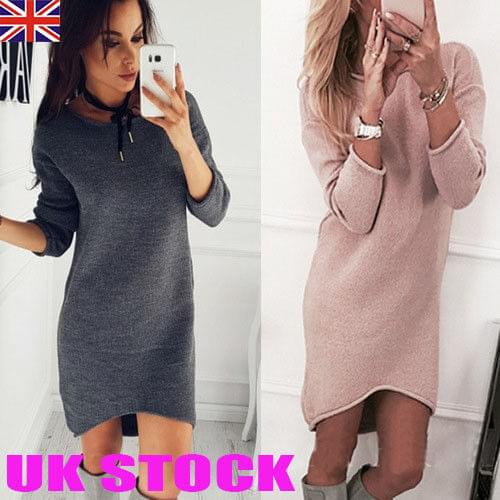 Style 2018 asymmetrical casual three quarter cute style new arrival O-Neck woman dress above knee Mini loose solid female dress