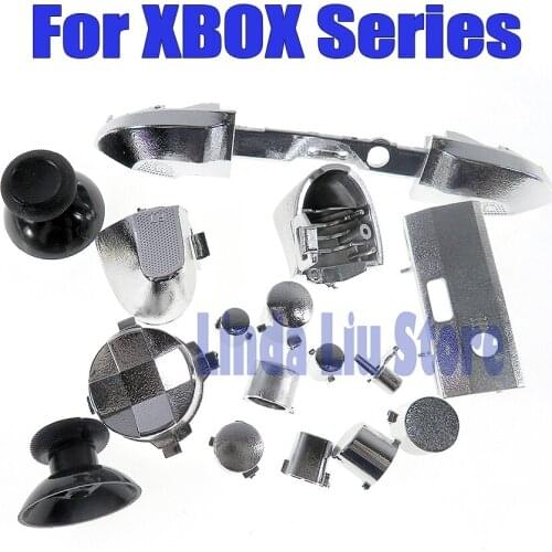 1set Chrome Full Set Buttons for Xbox Series S X Controller LB RB LT RT Bumpers Triggers D-pad ABXY Button Replacement