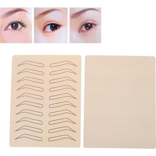 1PC Rubber Practice Skin Fake False Eyebrows Blank Skin Pigment Free For Microblading Permanent Makeup Tattoo Training Learning