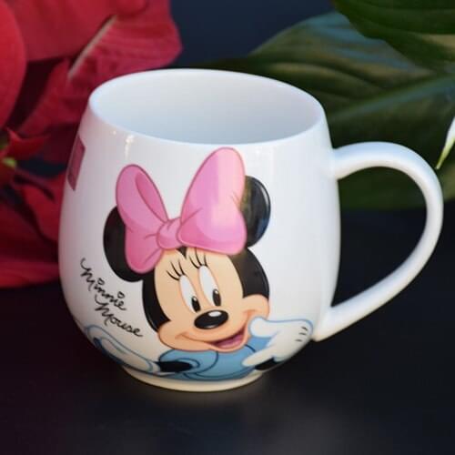 2017 Hot sale Large number QQ mug Minne Cartoon Couple mugs coffee ceriamic tea mug 350ml