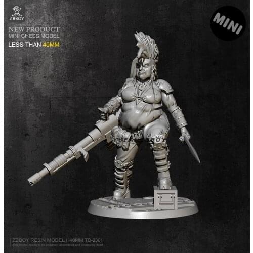 40mm Resin model Fat Girl Bandit figure self-assembled TD-2361