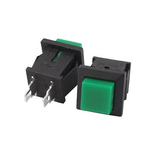 AC 125V/1A N/O SPST Momentary Green Square Push Button Switch (ON)/OFF