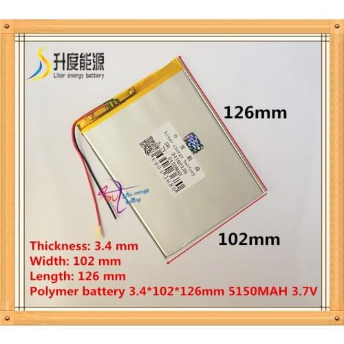 The tablet battery 3.7V 5150mAH 34102126 Polymer lithium ion / Li-ion battery for tablet pc battery