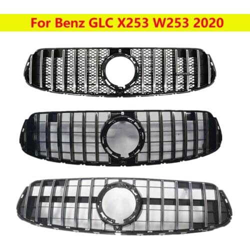 For Mercedes-Benz GLC Class 2020 Car styling Middle grille ABS plastic front grille GT style vertical bar X253 W253