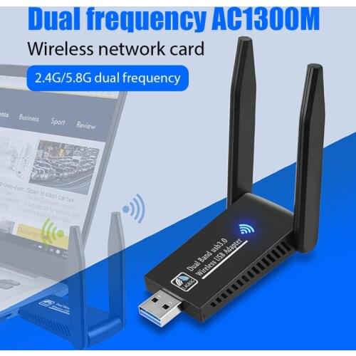 1200M Dual Frequency Driver-Free Computer USB3.0 Wifi Receiver 1300Mpbs 2.4GHz & 5.8GHz Wireless Network Card 5G