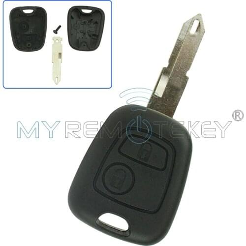 Remote car key shell case cover 2 Button NE72 key blade for Citroen for Peugeot 206 remtekey