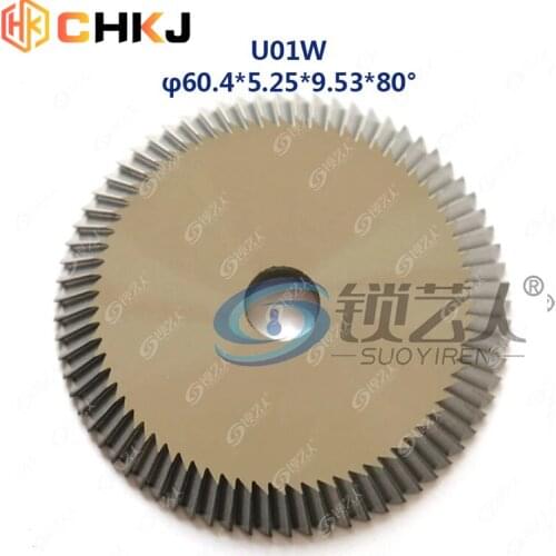 CHKJ U01W 60.4*5.25*9.53*80° For RAISE Key Cutting Machines 299,399,SILCA,DELTA,UNOCODE Locksmith Tools Face Milling Cutter