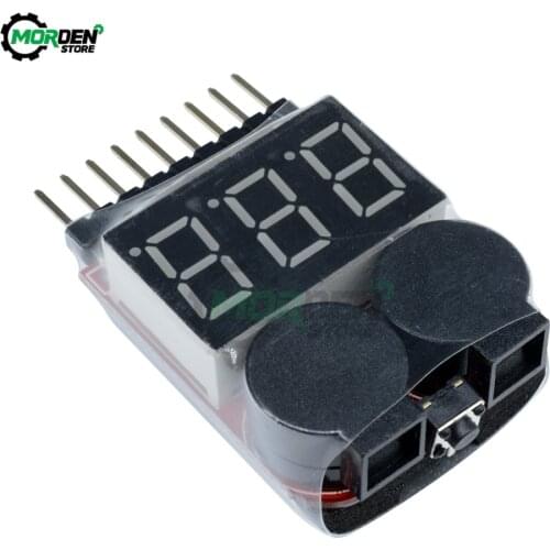 0.5V-36V Digital 1S-8S Lithium Battery Low Voltage Indicator Buzzer Alarm Module for Lipo/Li-ion/Fe RC Helicopter Battery Tester