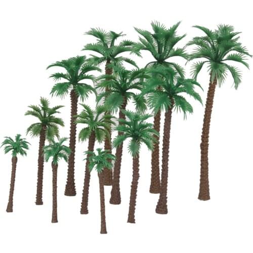 12Pcs Palm HO N Z Artificial Rainforest Diorama for Projects Model Train Railways Architecture Landscape