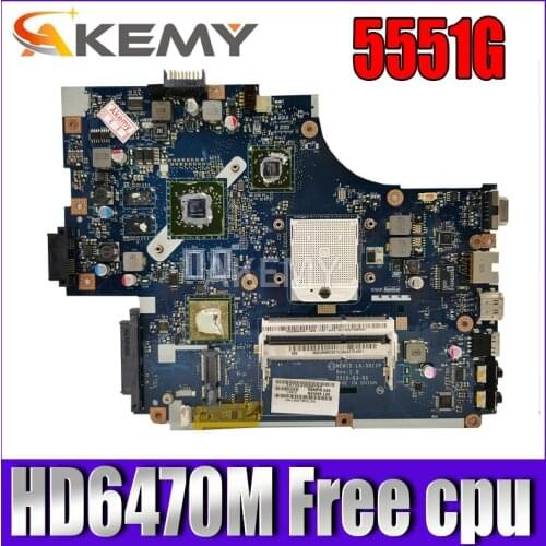 For Acer aspire 5551G 5552 5552G Laptop Motherboard NEW75 LA-5911P MBWVE02001 MB.WVE02.001 DDR3 HD6470M Free cpu