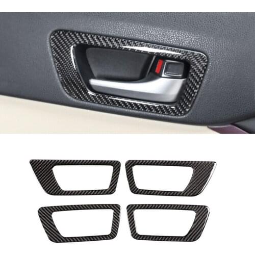 For Toyota Highlander 2015 2016 2017 2018 Car Carbon Fiber Interior Door Handle Bowl Frame Cover Protective Trim