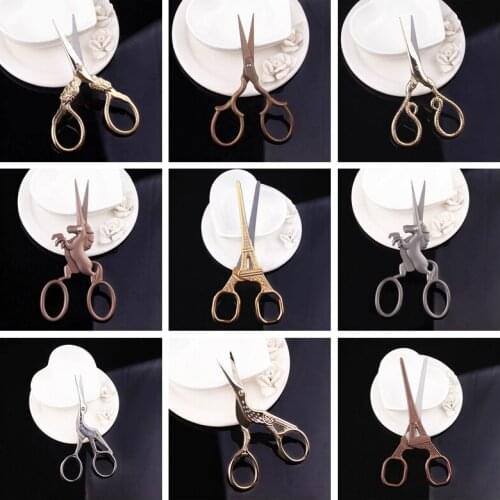 European Retro Embroidery Scissor Stork Figurine Classic Handicraft Fabric Antique Stitch Craft DIY Cut Art Cross Sewing Tailor