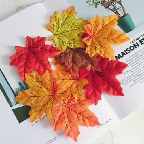 Simulation Maple Leaf Autumn Decor Photo Props Artificial Leaves Home Decor Silk Flowers Festive Party Dining Table Decor