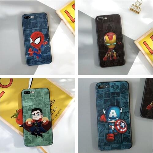 Disney Marvel Avengers New Mobile Phone Shell Spiderman Cartoon Soft Shell for Iphone 7 8Plus X Xr Xs Max 11 12 Promax 12 Mini