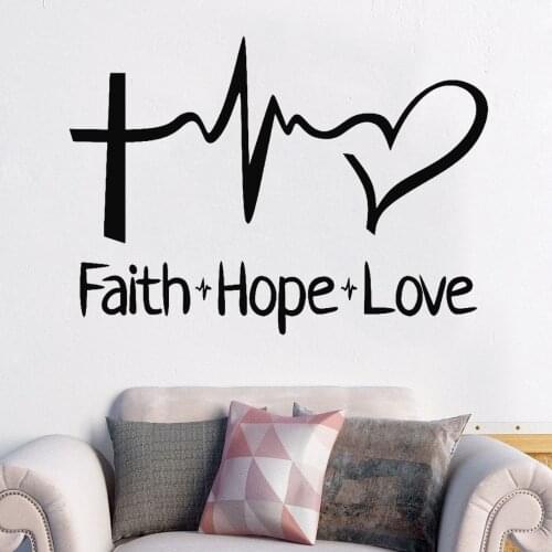Faith Hope Love Letters Wall Decal Family Sticker Home Living Room Decoration Removable A002346