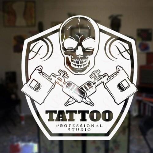 Tattoo Shop Salon Logo Tattoo Salon Window Sticker Wall Decal Art Studio Vinyl Sticker Wall Decoration Waterproof Murals WL1077