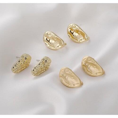 Baroque water drop small flower alloy silver pin earrings with back hanging DIY handmade earrings earring material accessories