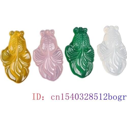 Jade Goldfish Pendant Charm Women Chalcedony Necklace Fish Fashion Natural Jewelry Gifts Carved