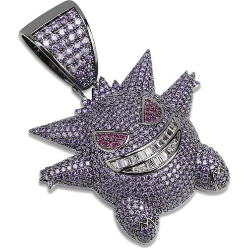 OMYFUN Factory Price Hip Hop Animal Pendant Necklace with CZ Iced Pave Bling Charm Pendants & Necklaces Fashion Party Jewelry