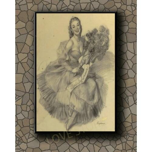 P069 Vintage Beautiful Pin-up Girl Classic Picture 188 Silk Fabric Poster Art Decor Indoor Painting Gift