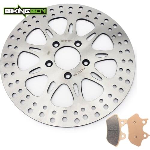 BIKINGBOY Sportster XLC Custom XLH Hugger 00 01 02 03 Heritage Fat Boy 00-07 04 05 06 Deluxe Front Brake Disc Disk Rotor + Pads