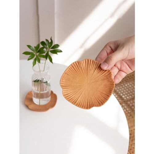 Japan Style Walnut Solid Wood Coaster Waterproof Insulation Placemat Tea Cup Pad Anti-scald Heat Insulation Tea Coaster