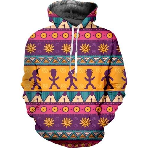 IFPD EU Size Casual Mens Hoodie Cool Printed Cartoons Totem Pattern 3D Women Sweatshirt Hooded Long Sleeve Pullover Wholesale