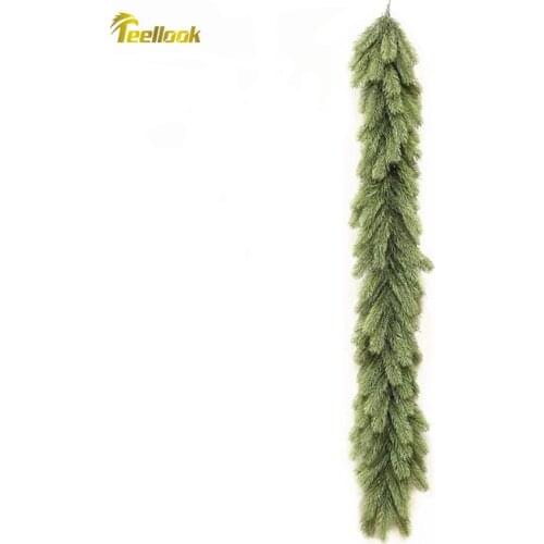 Teellook 100cm/200cm/270cm PE leaf Christmas decoration wreath rattan New Year Christmas door arrangement