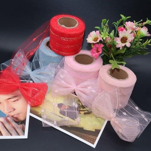 25yards 6cm Crystal Tulle Roll Organza Sheer Gauze Baby Shower Favor Wedding Car Decoration Party Home Garden Crafts Supplies