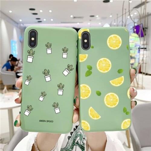 Silicone Case For Samsung Galaxy A50 A70 A30 A40 A10 A10e A20e A31 A71 A51 A81 A91 A6 Plus A7 A9 2018 M30 S Cactus Avocado Cover