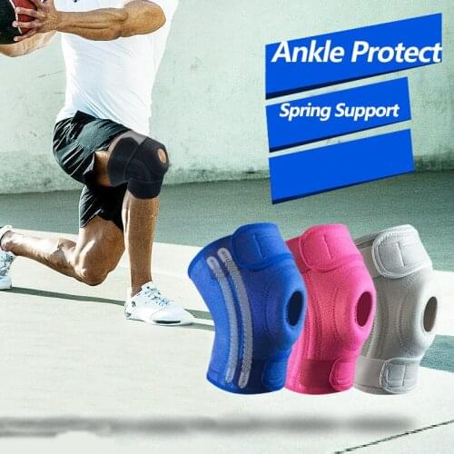 Sport knee protector knee brace support adjustable knee sleeve weightlifting basketball football cycling springs support