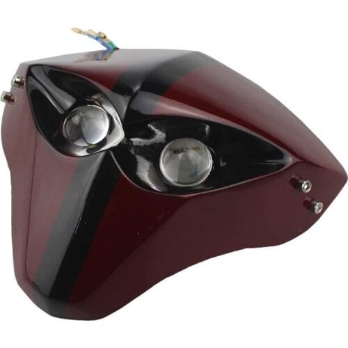 12V LED Motorbike Headlight Lamp Skull Head Light with 43-46mm Fork Tubes For Honda Yamaha Suzuki Kawasaki