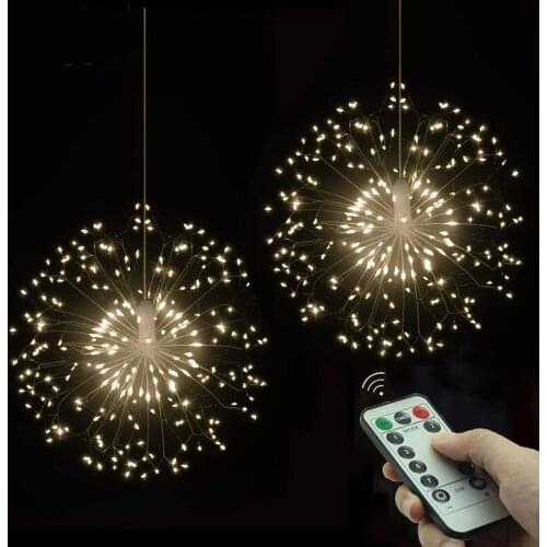 Christmas decoration Hanging 198Starburst String Lights firework Fairy Garland lights Festival outdoor waterproof 6V Light