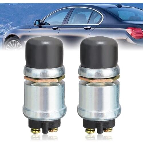 TREYUES 2PCS 50A 12V Waterproof Car Boat Switch Horn Engine Start Push Buttons Starter Diecast Aluminum Integrated Plastic