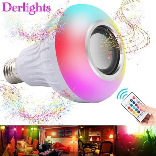 1-4pcs RGB Smart Lamp Wireless Bluetooth Speaker Bulb Music Playing E27 LED Light Home Party Decoration With Remote Control