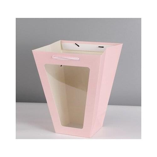 12pcs Flower Gift Paper Boxes Clear Window Transparant T Shape Portable Gift Packing Boxes Flower Packing Boxes Flower Bags