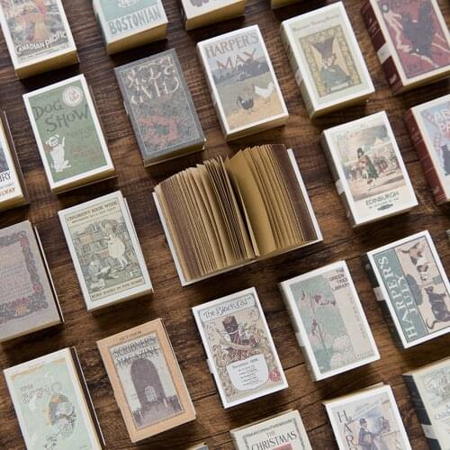 122 Sheets Retro Mini Matchbox Creative Note Book Can Be Torn Notes Book Small Book Portable Note Paper Office School Supplies