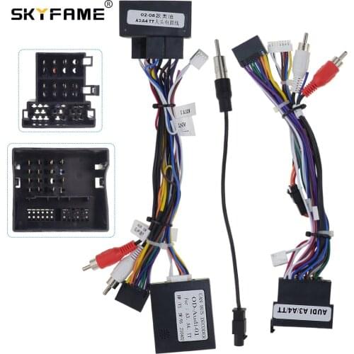 SKYFAME 16Pin Car stereo Wire Harness canbus decoder For Audi A3 A4 TT A6 Power cable with canbus box
