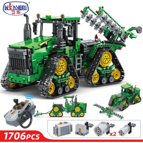 1706PCS City Technical RC Engineering Vehicle Crawler tractor Excavating Machinery Car Building Blocks Bricks Toys For Children