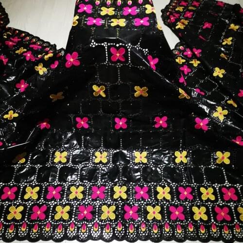 5yards basin riche getznr cotton bazin riche fabric with stones african lace fabric 2021 high quality lace jacquard brocade YC
