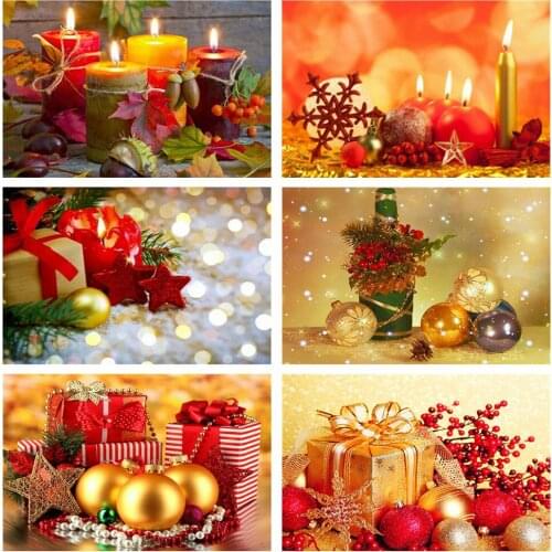 Diamond Painting Cross Stitch Christmas Candles Gift Diamond Embroidery Cartoon Home Decoration Wall Art
