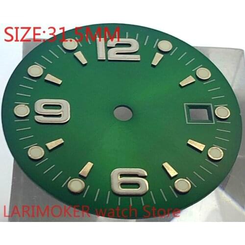 NO Bliger bliger 31.5mm Aseptic Watch Dial Fit ETA 2836/2824 DG2813/3804 Miyota 8215 821A 8205 Automatic Movement Dial Green